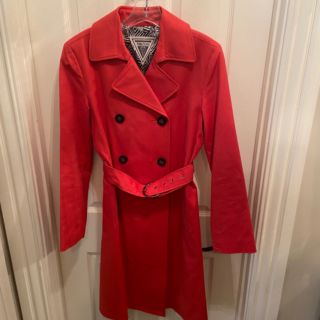 Marvin Richards Cotton Trench Coat Size 6/8 Coral